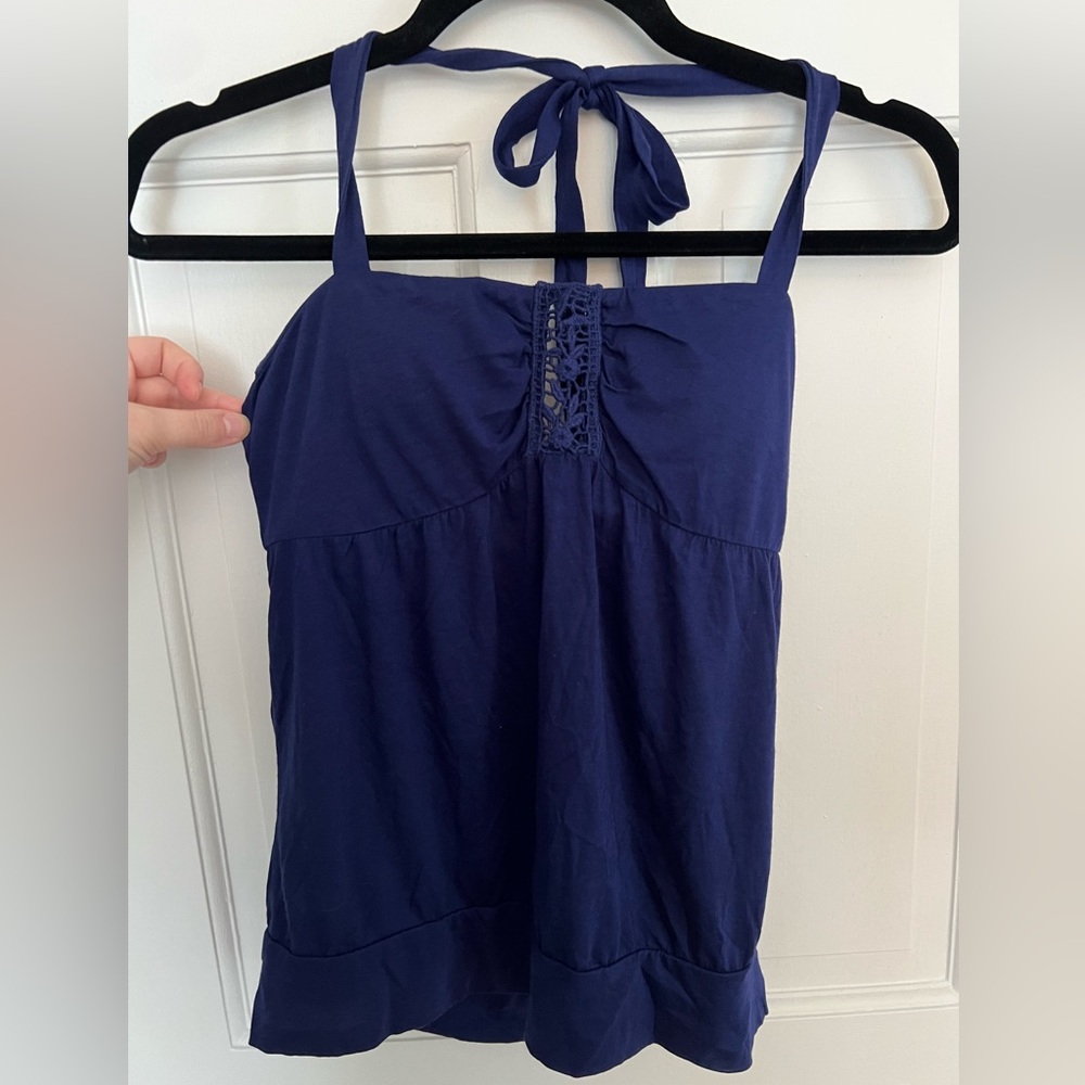 BRA TOPS - Halter Top with Lace & Built in bra